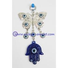 Hamsa hand wall hanging,Butterfly evil eye wall decoration, Turkish nazar lucky evil eye