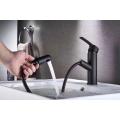 Stream Spray Black Red Basin Sink Matte Black Bathroom Faucet