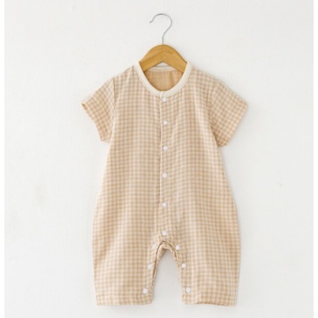 Algodão orgânico confortável Check Baby Romper