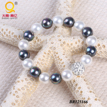 2014 moda shell grânulo bola pulseira de diamante (br125166)