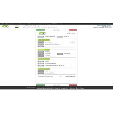 Échantillon de données d&#39;importation de déchets de cuivre en Inde