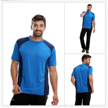 Mens Polyester / Baumwolle Plain Round Neck T-Shirt