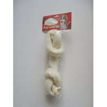 Dog Chew of 9 "-10" White Puffy Round Knot Bone pour chien