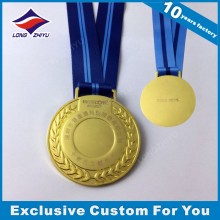 Promoción Medalla de oro en metal en blanco con láser grabado su propio logotipo