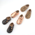 Mo Hair Leopard Zapatos casuales de piel suave para bebé