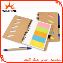 Promotional Gift Hard Cover Kraft Sticky Note Pad with Pen (NP118)