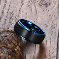 Cheap black and blue tungsten wedding bands