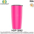 Taza plástica de 20 oz por mayor de doble pared, promoción BPA libre vaso plástico con paja (HDP-3062)