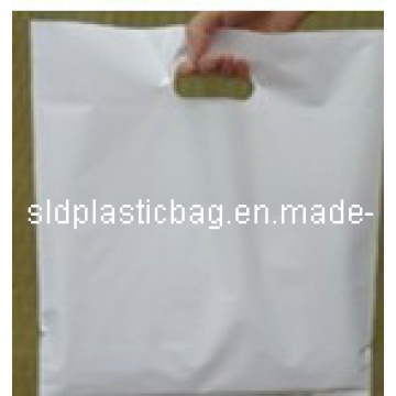 White PE Shopping Bag with Handle for Garment Packaging