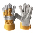 Full Palm Grey Cow Split Rogger Glove with Rubberized Cuff