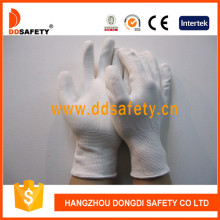 Guantes de Trabajo de Nylon Blanco PU Dpu100