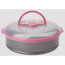 Spring form cake pan with plastic lid