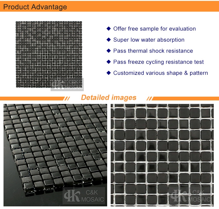 Black Mix Crystal Mosaic for Bathroom Decoration