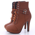 Women's Leather Lace Up Ankle Booties