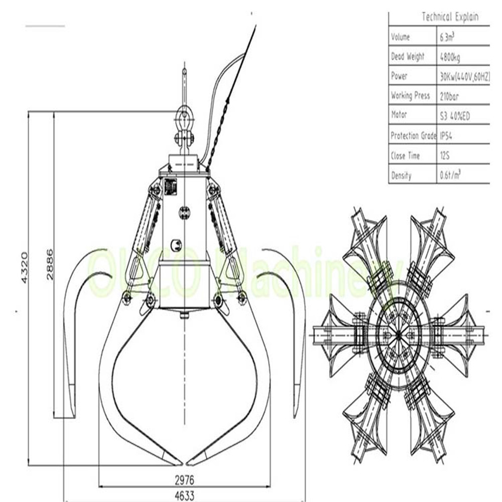 Electric Hydraulic Grab Drawing