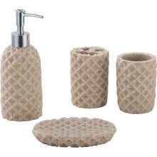 Conjunto de acessórios para banheiro de resina para decoração de hotel