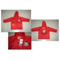 Yj-1135~1138 Packable Cute Toddlers Kids Girls Red Black Grey Hooded Rain Jacket