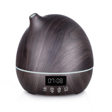 Umidificador de ar de design de relógio de madeira com despertador