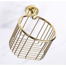 Brass Gold Polished Wall Hanging Bathroom Shelf Baskets
