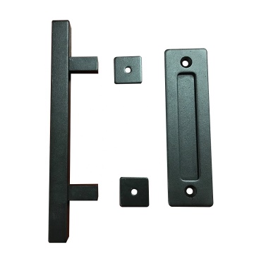 Square Barn Door T Bar Pull Handles Black