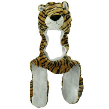 Tiger animal hat with cuddly faux fur scarf and mitten