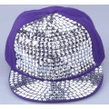 Fitted flat brim snapback punk rivet cap hiphop dance cap