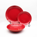 Red Colored Ceramic Enamel Bowl Custom Salsa Bowls