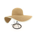 Retro large brim beach hat fedora straw hat