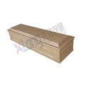 Light Yellow Velveteen Interior Oak Veneer Assembled Ready Casket