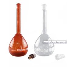 Borosilicate glass clear volumetric flask with stopper 25ml