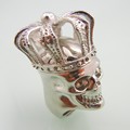 Stainless Steel Cross Crown Men Skull Ring