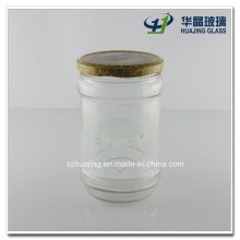 500ml 16oz Cylinder Embossed Honey Glass Jar