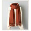 Cashmere solid color scarf knitted tassel shawl