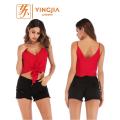 Spaghetti Straps Knot Tank Top Para Mulheres