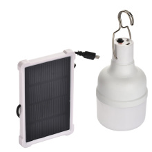 Luz de bombilla LED recargable con panel solar