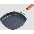 Carbon Steel Grill Pan With Wooden Handle