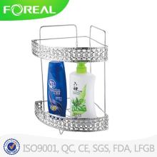 Étagère d’angle salle de bain anti-rouille métallique 2-Tiers