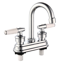 4" Chrome Plated Double Handle Bathroom Mixer