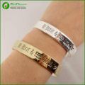 Be Brave and Keep Going Inspirational Message Arrow Clasp Cuff Bracelet