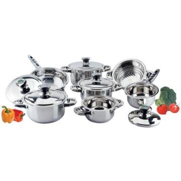 Cookware set with fish handle & therm knob