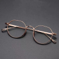 Gold Frame Geometric Designer Lightweight Titanium Glasses