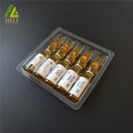 Plateau jetable transparent en plastique de 5 ampoules