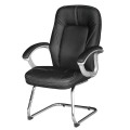 Black PU Leather Office Ergo Armrest Chair