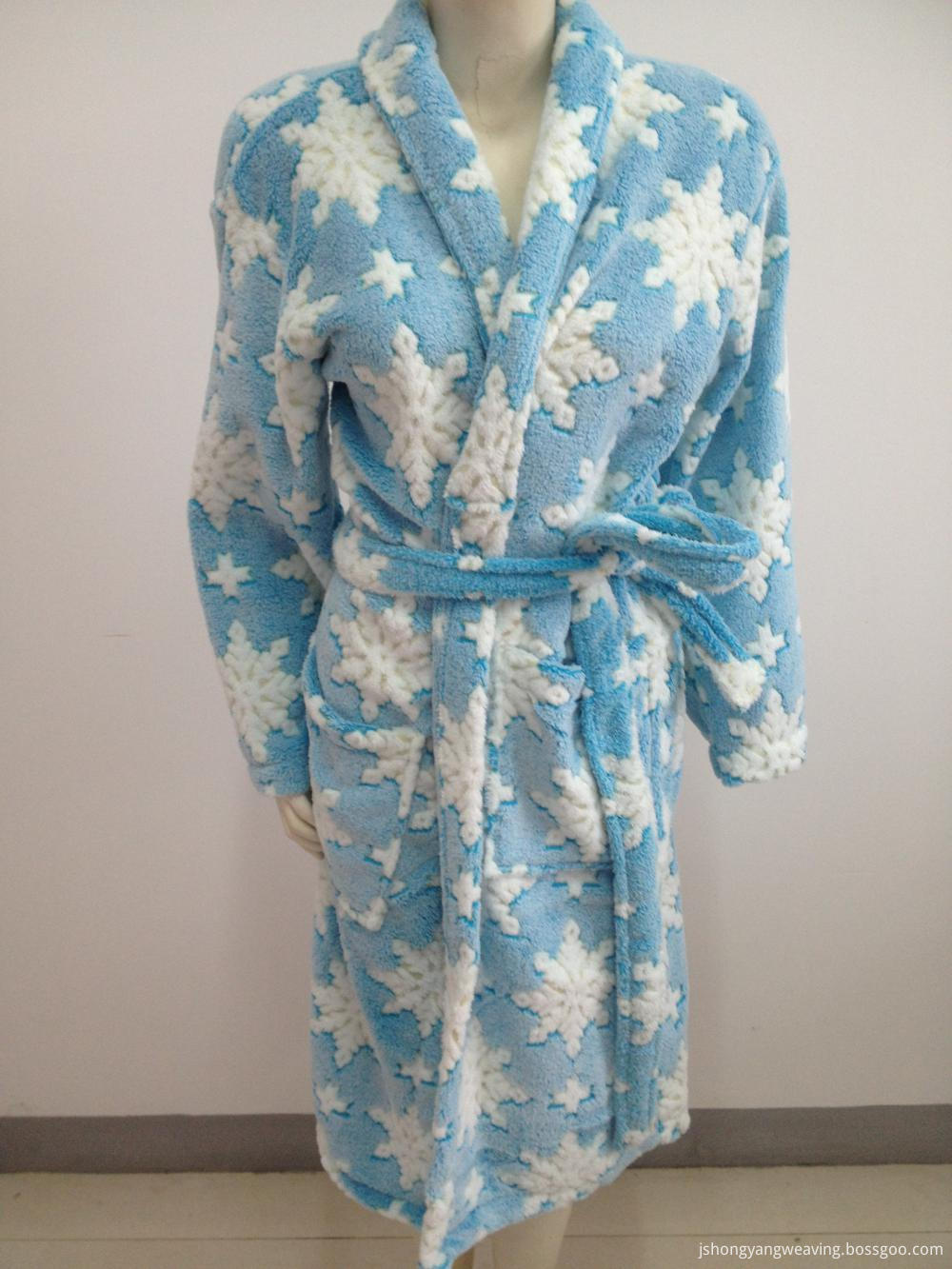 Printed Coral Fleece Bathrobe 