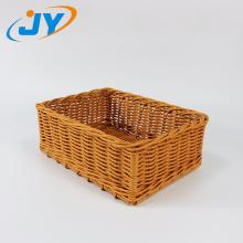 cesta de almacenamiento de ratán de plástico rectangular
