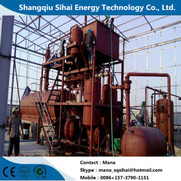 Engine oil refining to base oil distillation equipment