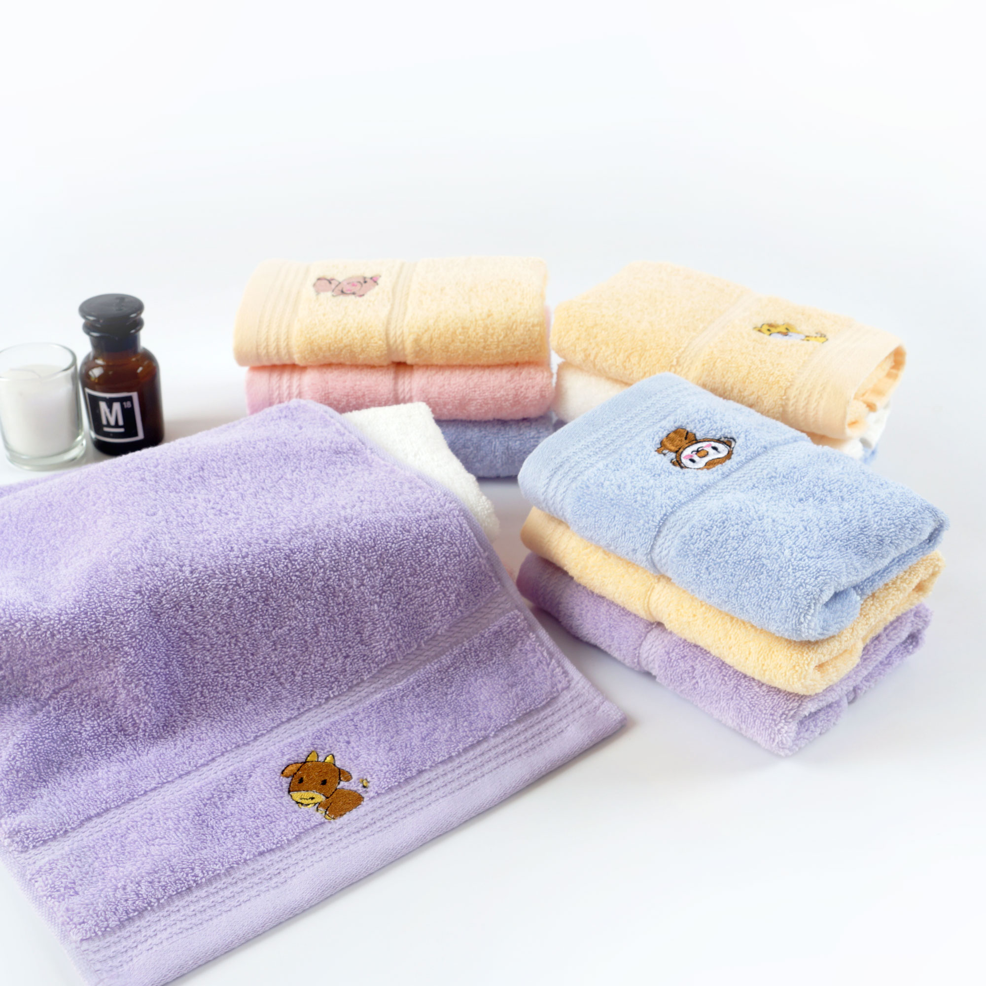 animals embroidery towel