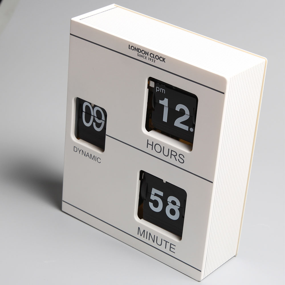 White Book Flip Clock for Decor