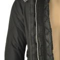 Dicker Herbst gepolstert unten Parka Puffer Tuch Frauen Skijacke Padding Dame Winter Jacken Haube Ersatz Black Jacket