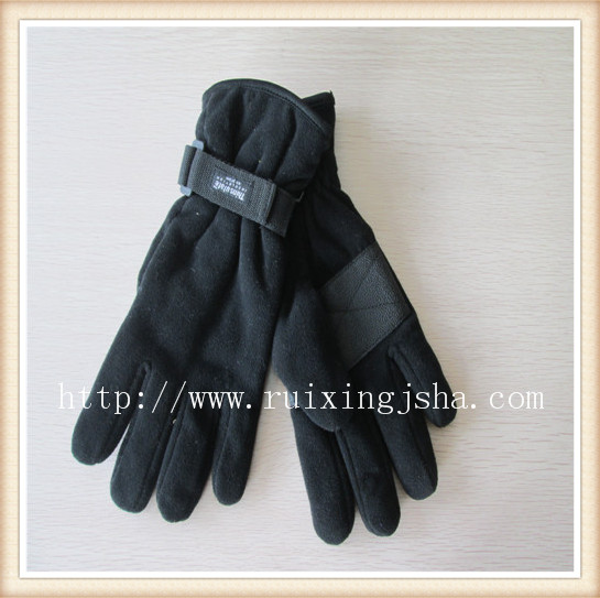 men fleece buckle cuff gloves